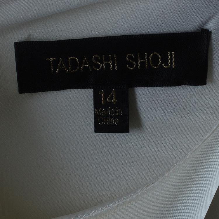 مملوكة مسبقًا Tadashi Shoji Monochrome Lace Detail Gown XL