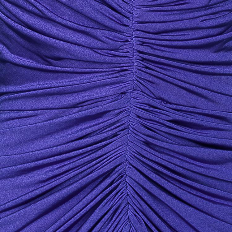 Pre Owned Tadashi Shoji Purple Gathered Gown S