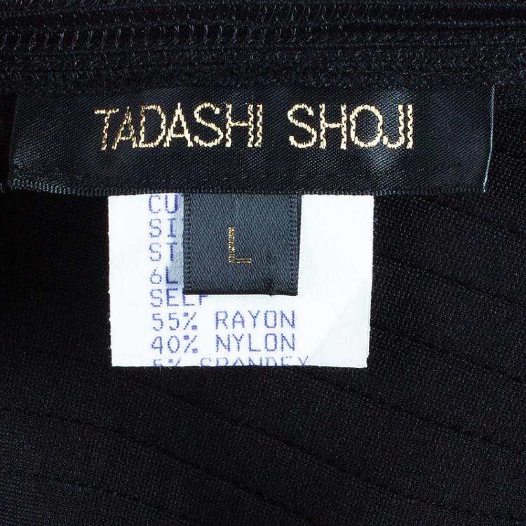 مملوكة مسبقًا Tadashi Shoji Black Panel Gown L