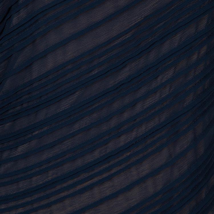 Pre Owned Tadashi Shoji Navy Blue One Shoulder Dress XL