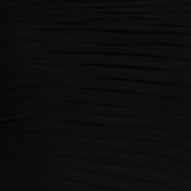Pre Owned Tadashi Shoji Black Ruched Short Sleeve Gown XS