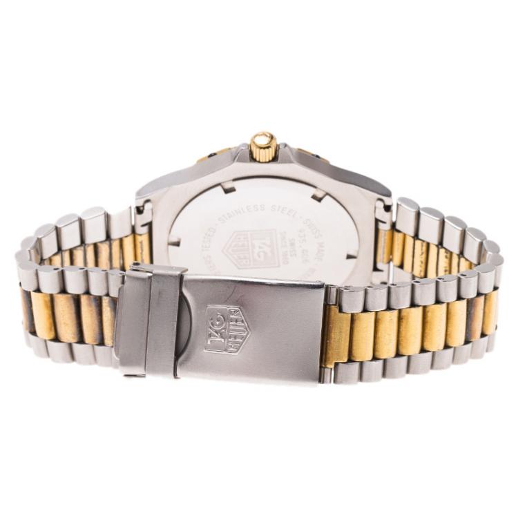 Pre Owned Tag Heuer Grey Gold-Plated Stainless Steel 3000 Professional Women's Wristwatch 38MM