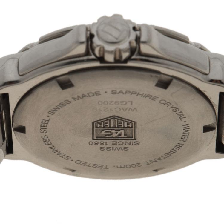 Pre Owned Tag Heuer Burgundy Stainless Steel Diamond Formula 1 WAC1219  Women's Wristwatch 35MM
