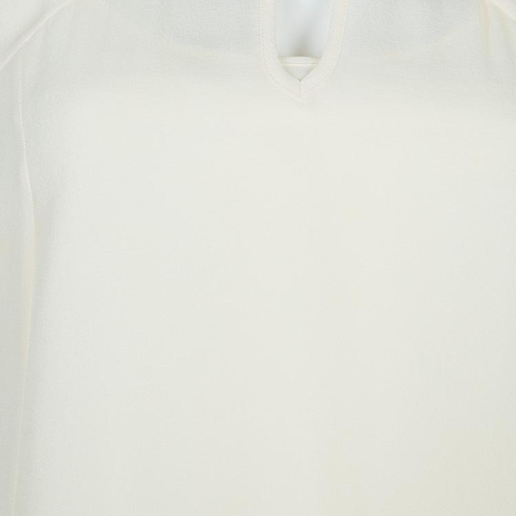 Pre Owned Temperley London Cream Contrast Bow Detail Long Sleeve Silk Blouse M