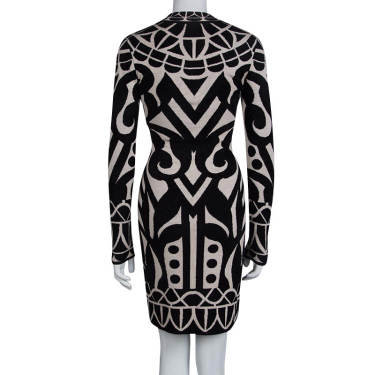 Pre Owned Temperley London Jacquard Knit Long Sleeve Jani Dress S