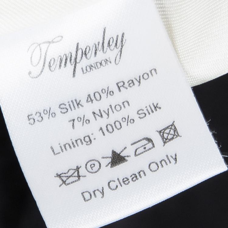Pre Owned Temperley London Black Jacquard Short Sleeve Open Front High Low Jacket M