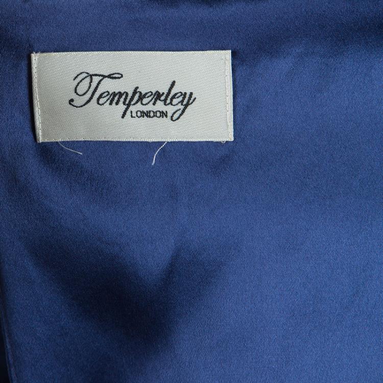 Pre Owned Temperly London Blue Flower Print Maxi Dress M