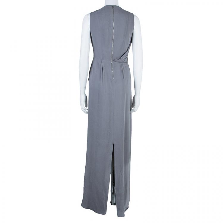 Pre Owned Temperley London Grey Embellished Maxi Dress M