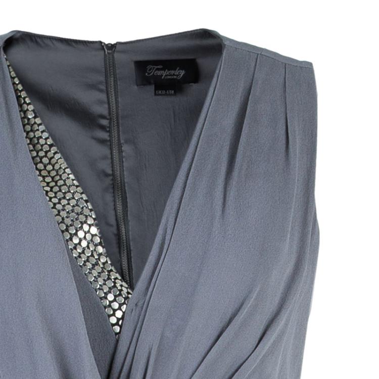 Pre Owned Temperley London Grey Embellished Maxi Dress M