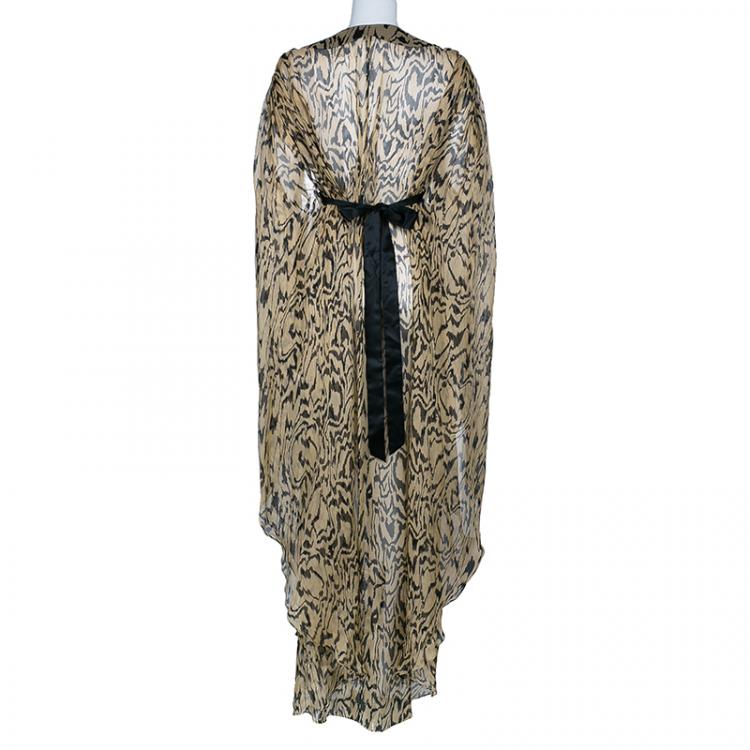 Pre Owned Temperley London Animal Print Chiffon Kaftan L