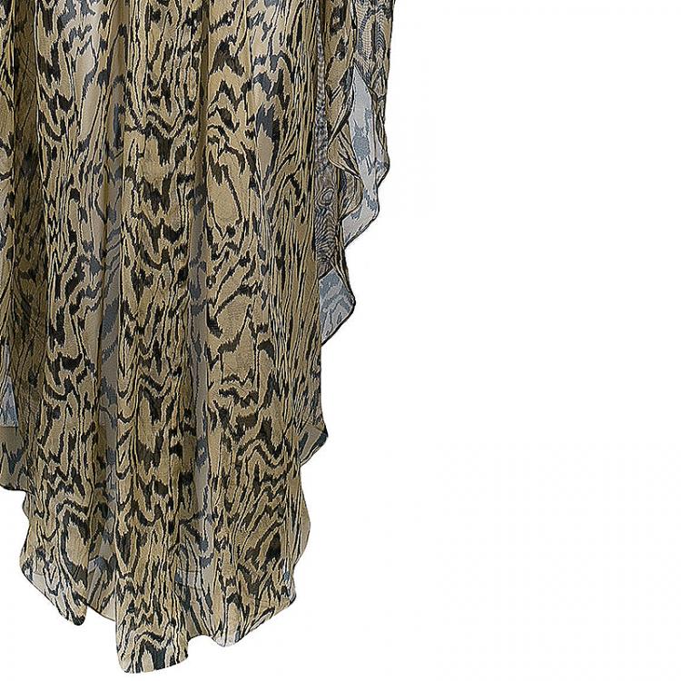 Pre Owned Temperley London Animal Print Chiffon Kaftan L
