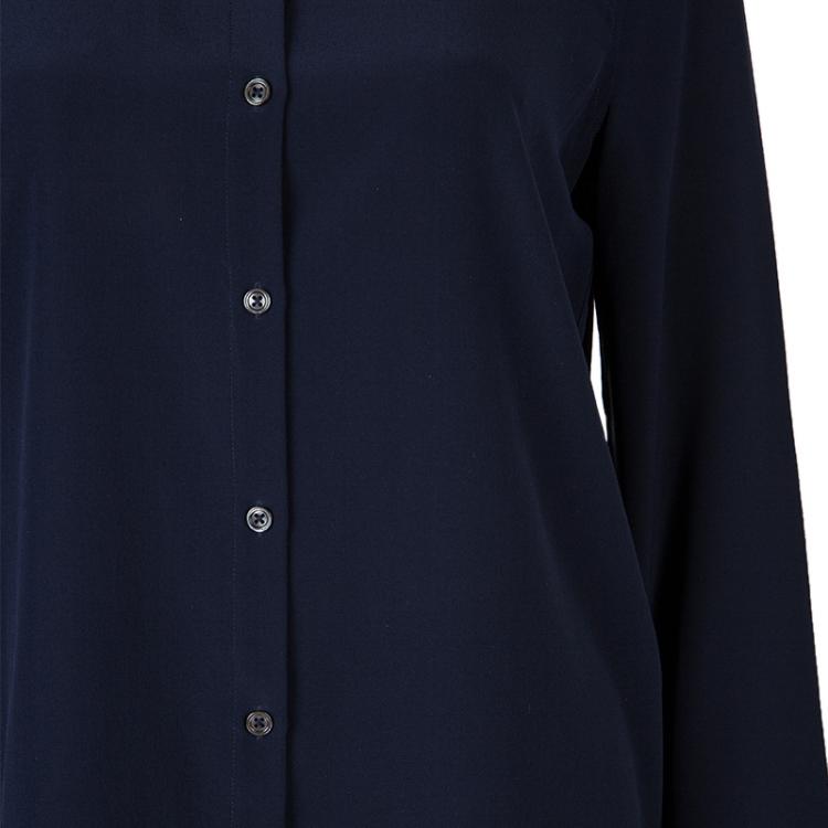 Pre Owned The Row Navy Blue Silk Long Sleeve Button Down Shirt M