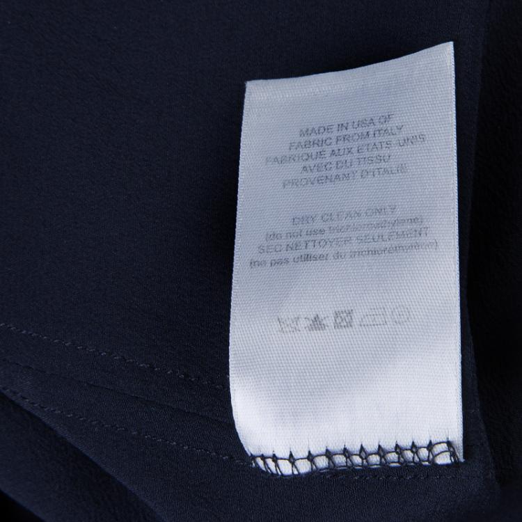 Pre Owned The Row Navy Blue Silk Long Sleeve Button Down Shirt M