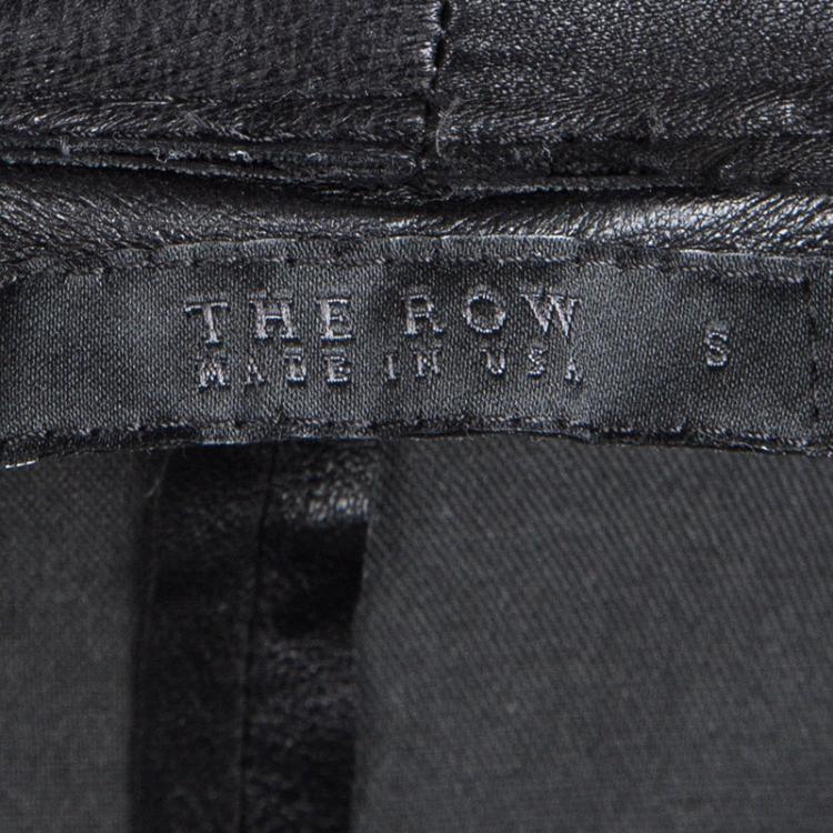 Pre Owned The Row Black Lambskin Leather Paneled Jeggings S