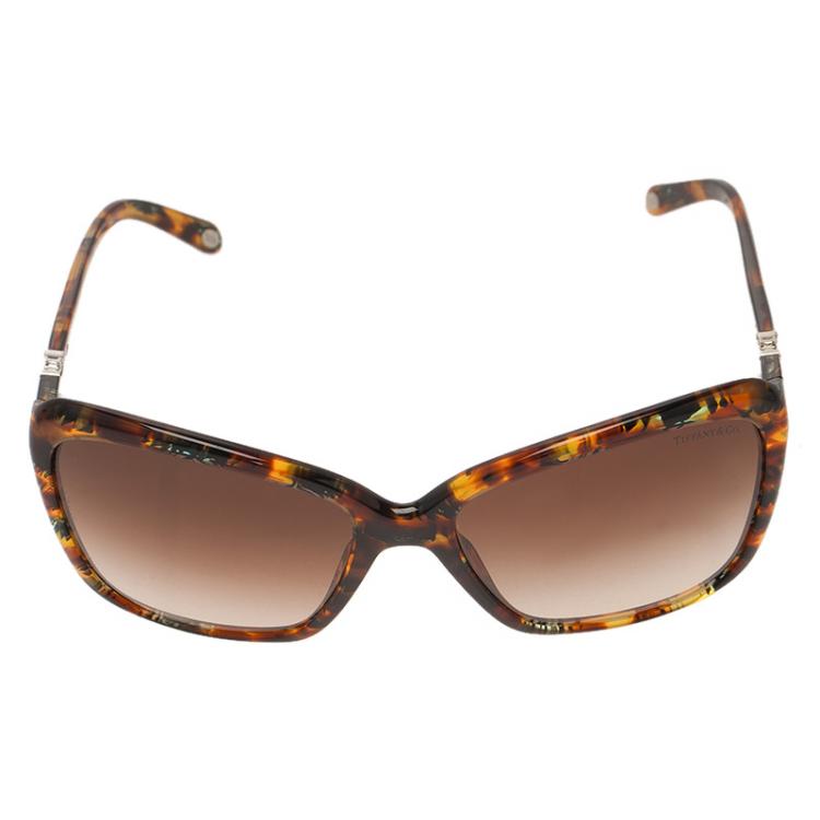 Pre Owned Tiffany & Co. Brown TF4057B Cat Eye Sunglasses