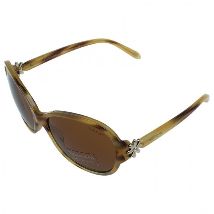 Pre Owned Tiffany & Co. Brown 4068 Butterfly Wrap Sunglasses