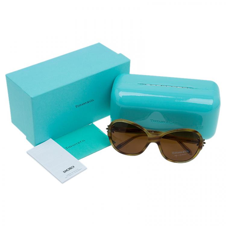 Pre Owned Tiffany & Co. Brown 4068 Butterfly Wrap Sunglasses