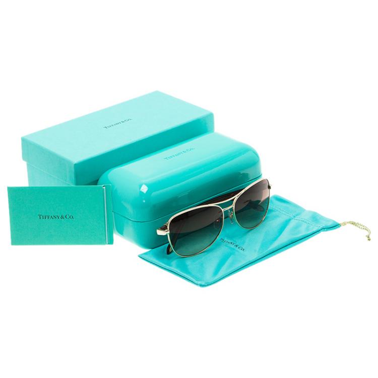 Pre Owned Tiffany & Co. Gold 3036 Aviator Sunglasses