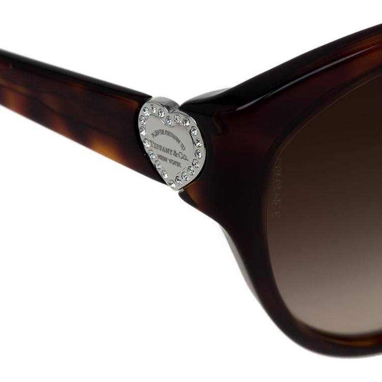 Pre Owned Tiffany & Co. Tortoise Shell 4065-B Round Sunglasses 