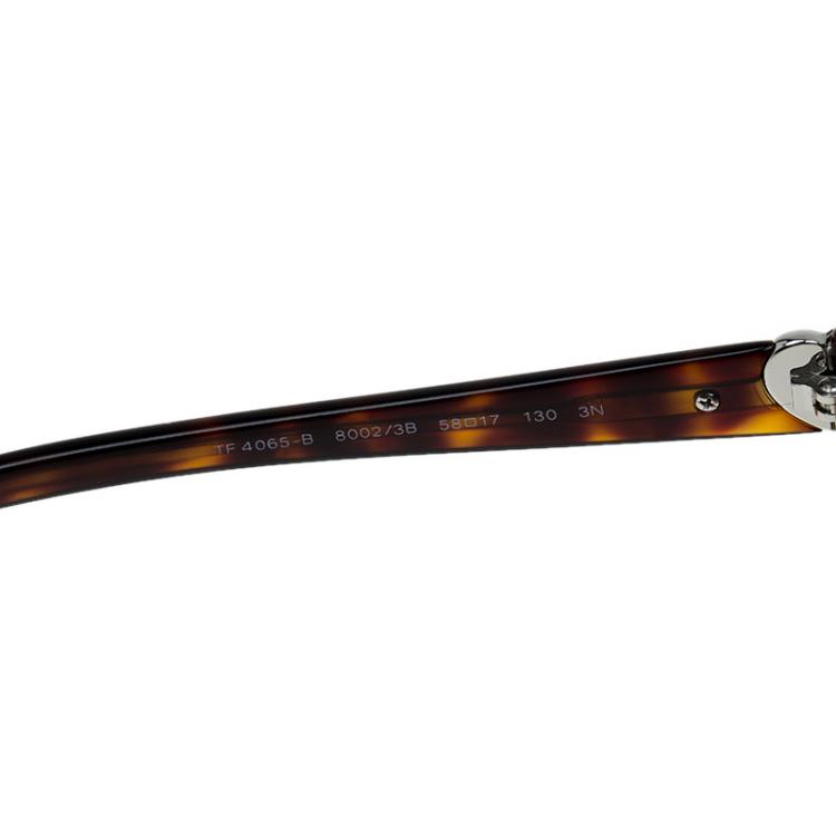 Pre Owned Tiffany & Co. Tortoise Shell 4065-B Round Sunglasses 