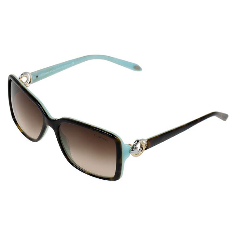 Pre Owned Tiffany & Co. Brown and Blue 4066 Sunglasses