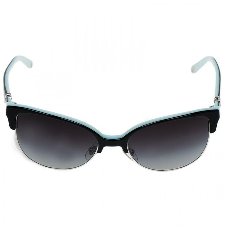 Pre Owned Tiffany & Co. Black and Blue 4080 Cat Eye Sunglasses