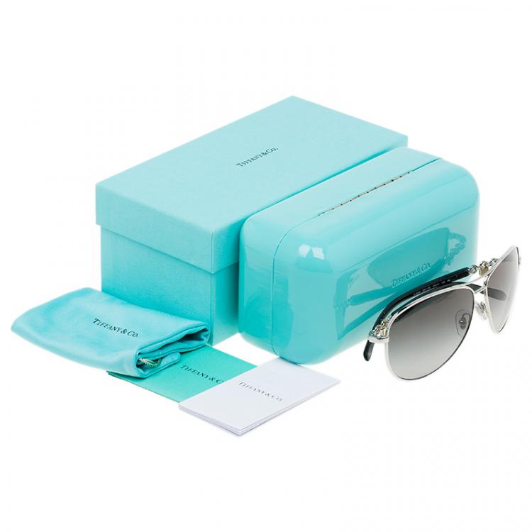 Pre Owned Tiffany & Co. Black 3034 Aviator Sunglasses