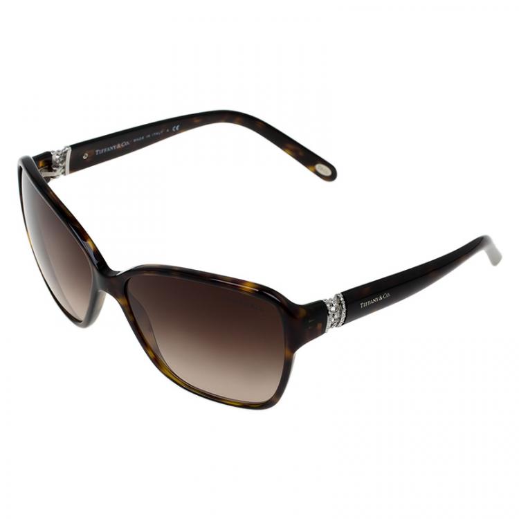 Pre Owned Tiffany & Co. Brown 4070 Oversized Sunglasses