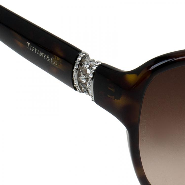 Pre Owned Tiffany & Co. Brown 4070 Oversized Sunglasses