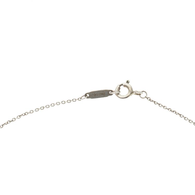 Pre Owned Tiffany & Co. Daisy Key Diamond & Silver Pendant Chain Necklace