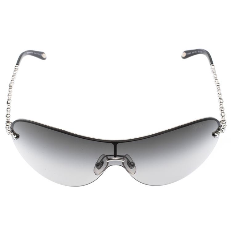 Pre Owned Tiffany & Co. Black TF3008-B Shield Sunglasses
