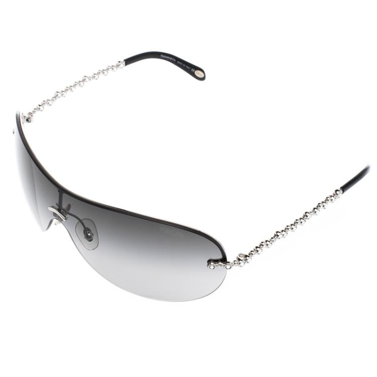 Pre Owned Tiffany & Co. Black TF3008-B Shield Sunglasses