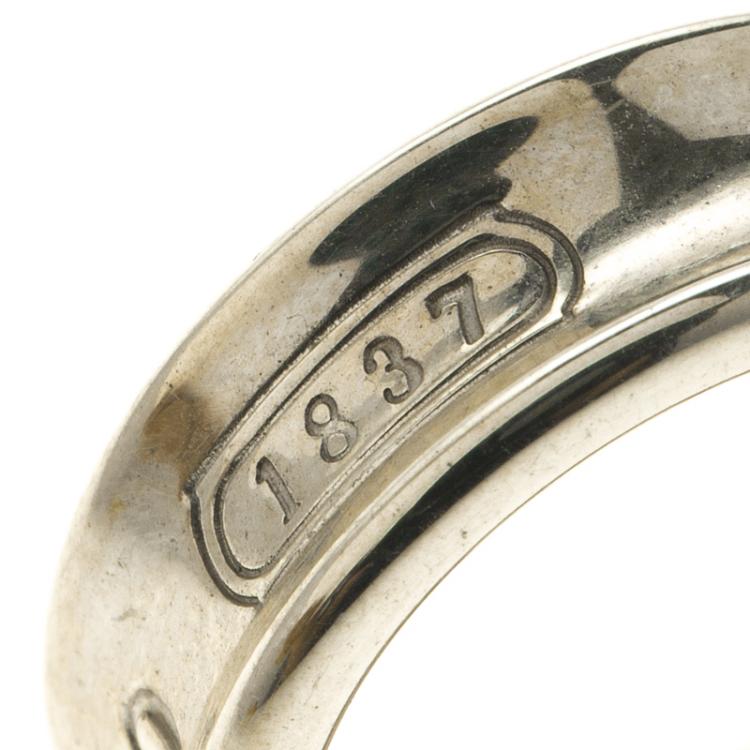 Pre Owned Tiffany & Co.1837 Silver Band Ring Size 50