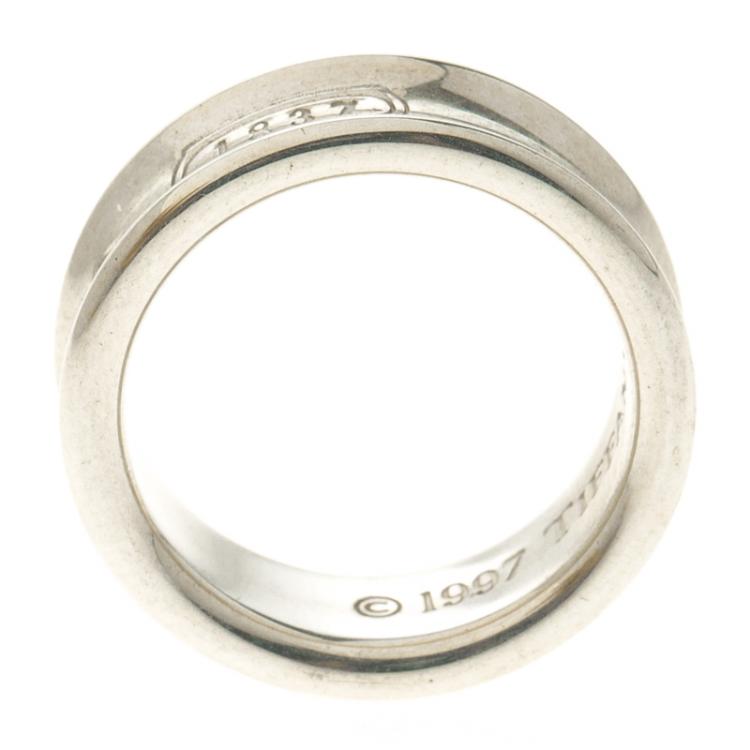 Pre Owned Tiffany & Co.1837 Silver Band Ring Size 50