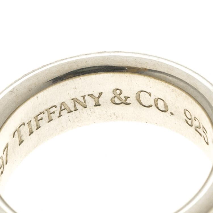 Pre Owned Tiffany & Co.1837 Silver Band Ring Size 50
