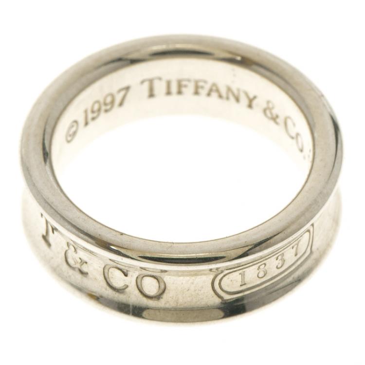 Pre Owned Tiffany & Co.1837 Silver Band Ring Size 52
