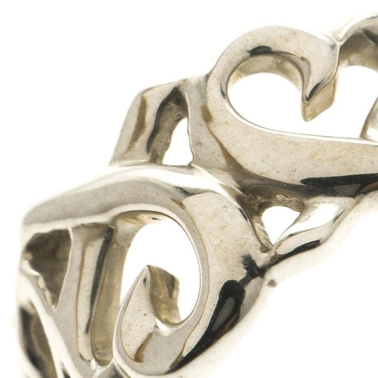 Pre Owned Tiffany & Co. Paloma Picasso Loving Heart Silver Ring Size 48
