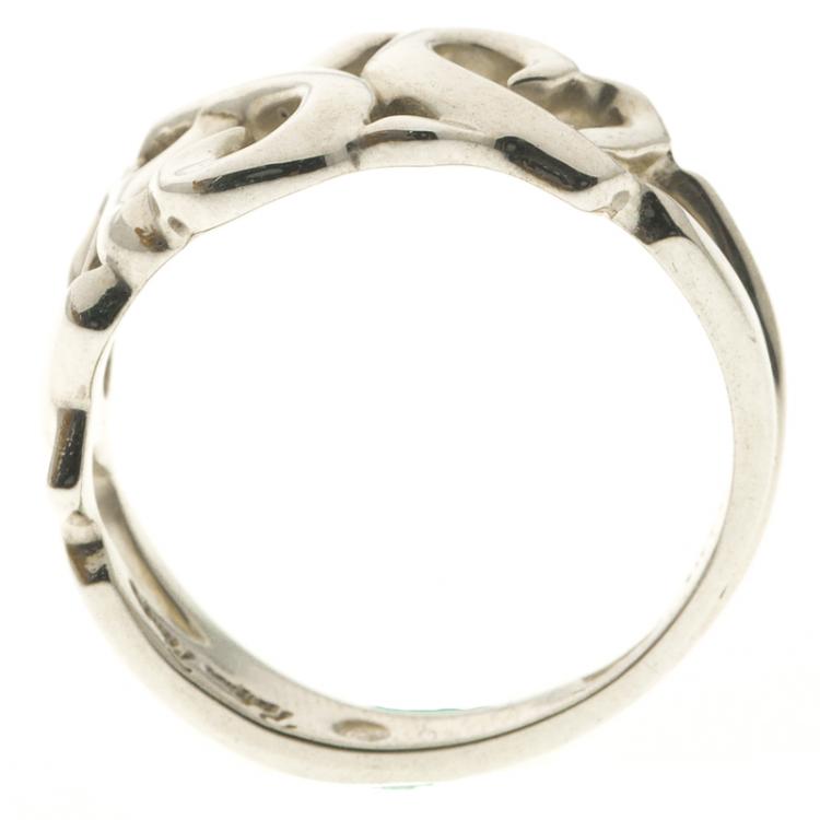 Pre Owned Tiffany & Co. Paloma Picasso Loving Heart Silver Ring Size 48