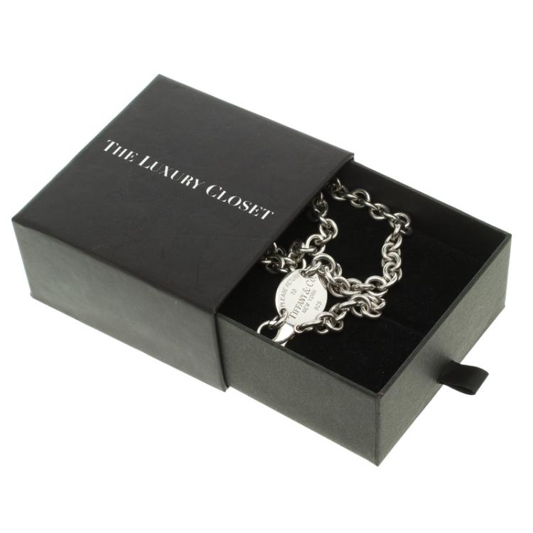 Pre Owned Tiffany & Co Return To Tiffany Oval Tag Silver Necklace