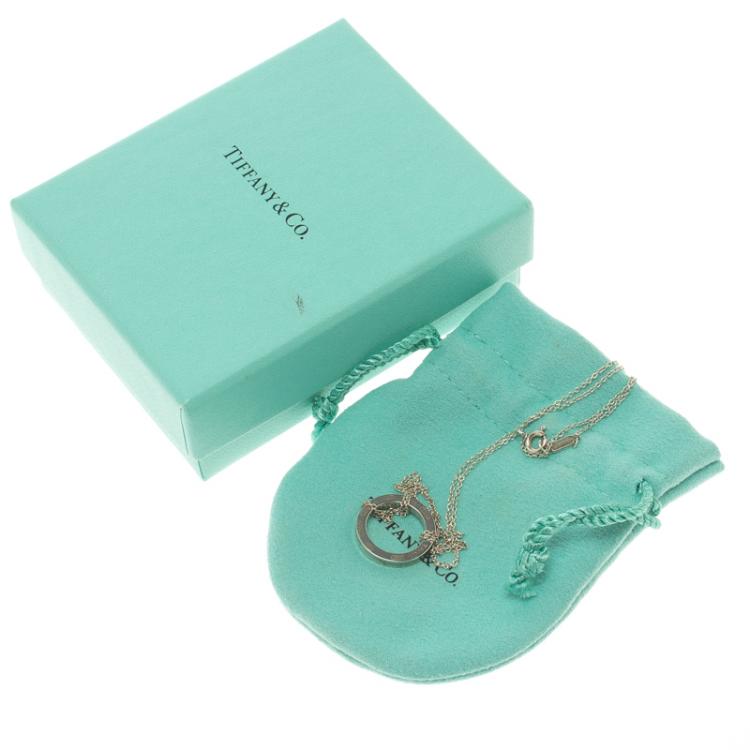 Pre Owned Tiffany & Co. 1837 Circle Silver Medium Pendant Necklace