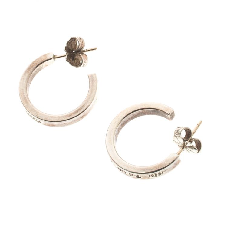 Pre Owned Tiffany & Co. 1837 Silver Hoop Earrings