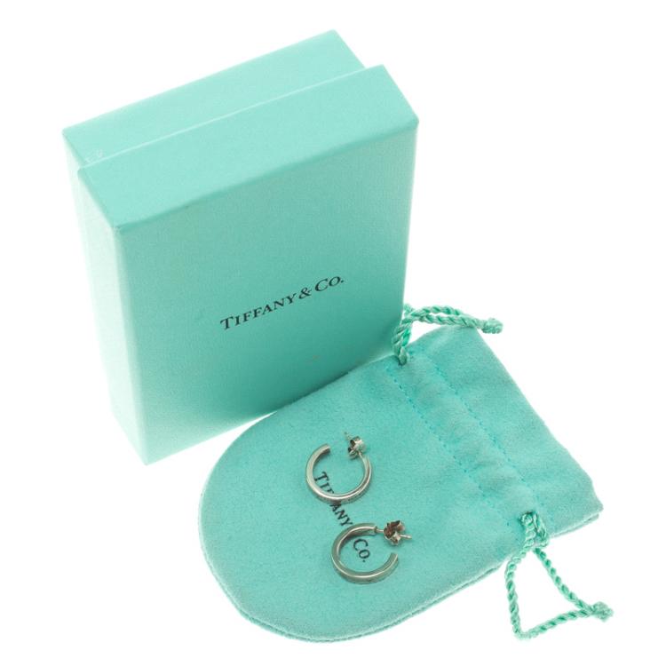 Pre Owned Tiffany & Co. 1837 Silver Hoop Earrings