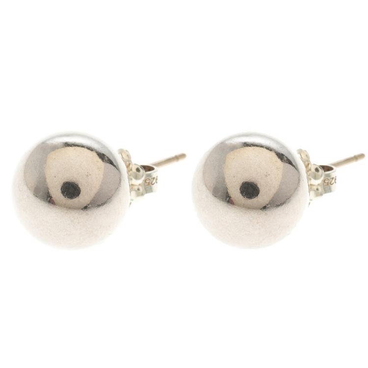 Pre Owned Tiffany & Co. Silver Bead Stud Earrings