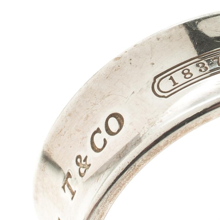 Pre Owned Tiffany & Co. 1837 Silver Band Ring Size 55
