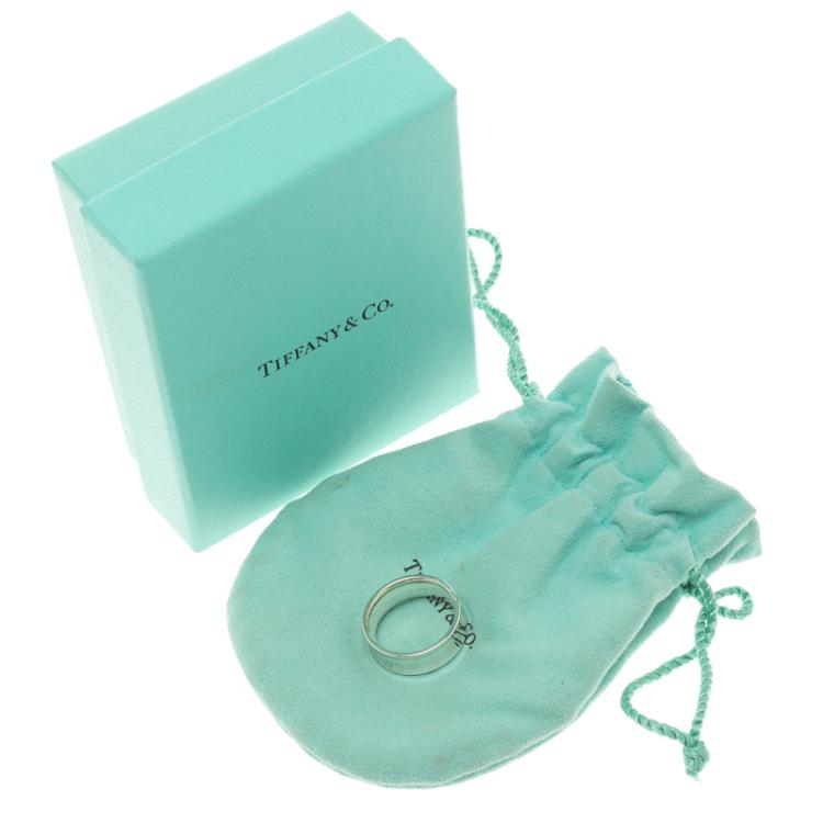 Pre Owned Tiffany & Co. 1837 Silver Band Ring Size 55