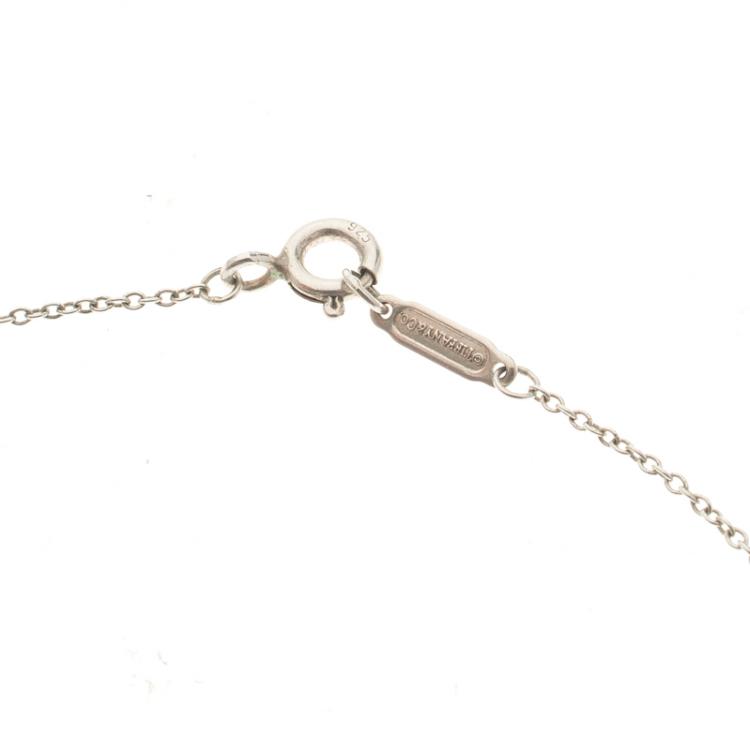 Pre Owned Tiffany & Co. Return To Tiffany Double Heart Tag Silver Chain Necklace