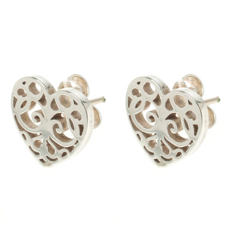 Co. Enchant Heart Silver Stud Earrings 