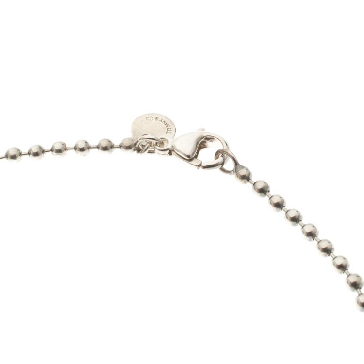 Pre Owned Tiffany & Co. Coin Edge Silver Tag Pendant Necklace