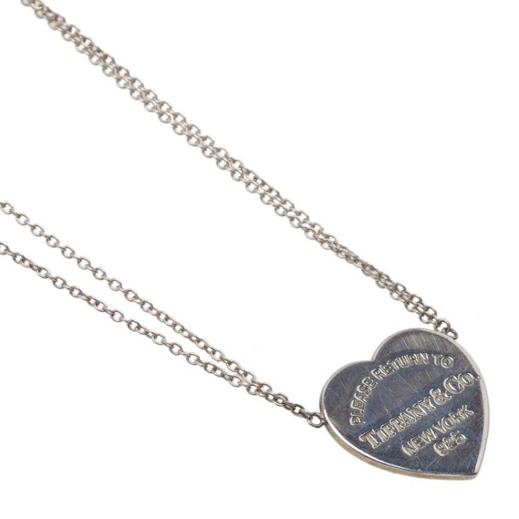 Pre Owned Tiffany & Co. Return To Tiffany Silver Heart Pendant Necklace