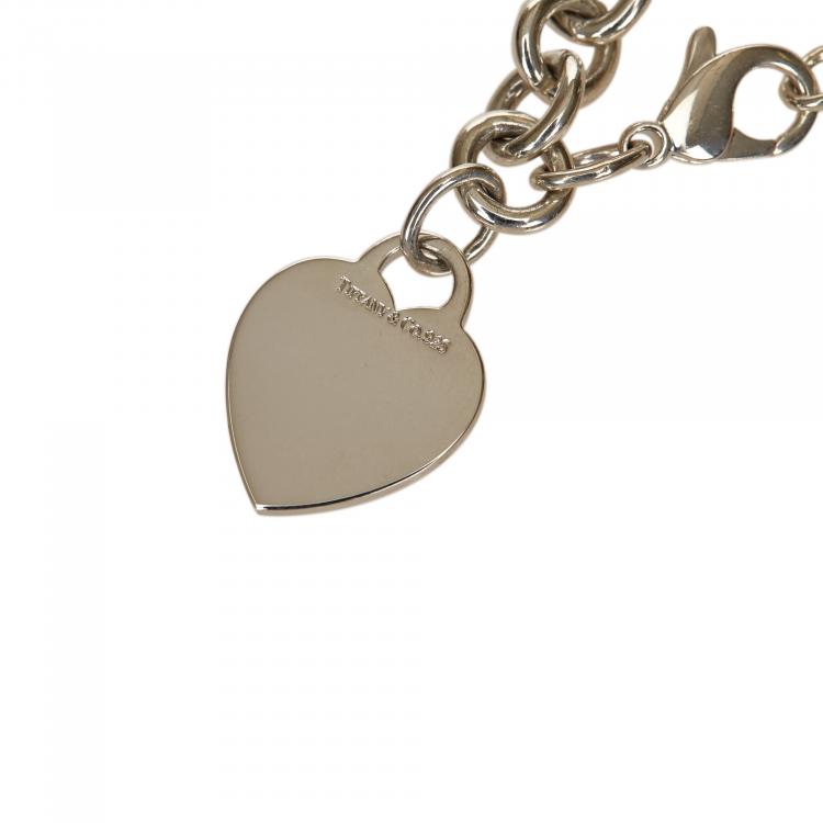Pre Owned Tiffany & Co. Return to Tiffany Heart Tag Charm Bracelet